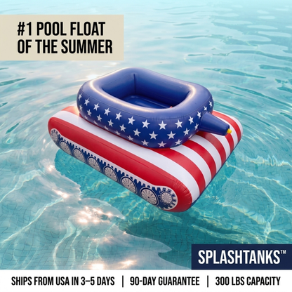 The SplashTank™ — Ride-On Water Cannon Pool Float