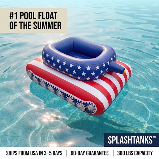 The SplashTank™ — Ride-On Water Cannon Pool Float